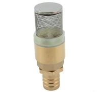 Válvula de parada de agua con filtro de succión y conector de manguera para sistemas de estanques y piscinas de riego de jardín, material de latón (válvulas de 1 pulgada + diámetro de 25 mm)