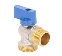 Válvula de Parada en Ángulo, G1/2 x G3/4 Rosca Macho, Válvula de Bola de Cuarto de Vuelta de Latón para Baño, Inodoro, Cocina, Ducha