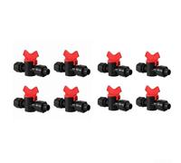 Válvula de parada para tubos de polietileno de 16 mm diseñada para regular el flujo de agua en redes de riego por goteo y agricultura a pequeña escala (8 piezas)