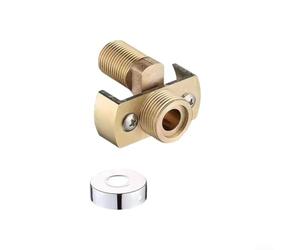 Válvula de pie de flexión de cobre para instalaciones de ducha optimizada para uso en esquina con ajuste de salida de 0 a 40 grados y distancia central de 150 mm (extendida)