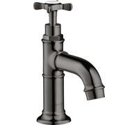 hansgrohe AXOR Montreux Válvula estacionaria de suelo sin juego de desagüe, sólo para conexión de agua fría, 16530330, Color: Cromo negro pulido