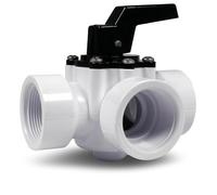 Válvula de piscina de 3 vías de 1,5 pulgadas para instalaciones solares de piscina y bombas de calor para controlar el flujo de agua de forma específica - 4 ajustes - 3 conexiones con rosca interior