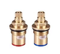 Válvula de recambio para grifo con cartucho de vástago cerámico de latón, de cuarto de vuelta, G1/2", diámetro de estrías de 8,2 mm, 20 dientes, cartucho para grifo