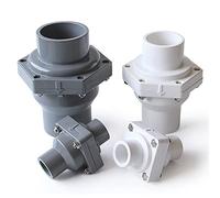 Válvula de retención aleta UPVC 25~110mm, tubo drenaje, bomba agua, Conector válvula olores reflujo, accesorios riego jardín, 1 Uds(Grey,Inner Dia.40mm)