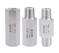 Válvula de retención de 1 vía, antirretorno, en línea, de acero inoxidable 304 y 316, de 1/8, 1/4, 3/8, 1/2, 3/4 y 1 pulgada(1/4",Male To Male NPT)