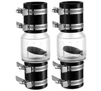 Válvula de retención de bomba de sumidero, paquete de 2 diseño silencioso de aleta con resorte para prevención de reflujo, válvula de retención de plástico ABS con cuerpo transparente, 1, 5 pulga