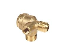 Válvula de retención de compresor de aire SENRISE Válvula de retención sin retorno latón 3 vías hembra rosca válvula de retención conector de tubo (3/8 pulgadas x 14 mm x 1/8 pulgadas)