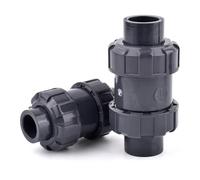 Válvula de retención de doble unión UPVC, 20-63mm, accesorios unidireccionales sin reversión for riego de jardines y acuarios, 1 unidad(ID32mm)