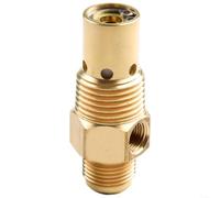 Válvula de retención de latón G3/8 macho NPT x G1/2 compresor de aire tanque de reflujo con puerto de descarga G1/8 de 62 mm de longitud, acabado dorado
