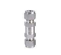 Válvula de retención de rápido de doble casquillo de acero inoxidable 304 de 3 mm, 4 mm, 6 mm, 8 mm, 10 mm, 12 mm, 14 mm, 16 mm, 18 mm y 20 mm Válvula antirretorno unidireccional(Ferrule,10x8)