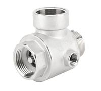 Válvula de retención de resorte de latón, válvula de prevención de reflujo sin retorno de 5 vías con roscas hembra y macho DN25, alta presión de 16 bar para sistemas de agua y neum