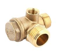 Válvula de retención del compresor de aire, válvula de retención del compresor de aire, 3 puertos, válvula de retención roscada macho del compresor de aire de latón, herramienta de conector de tubo, 1