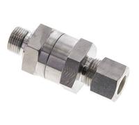 Válvula de retención hidráulica Anillo de compresión 12L (M18x1,5) y G3/8'' Acero inoxidable macho 1-250bar (15-3625)psi Rosca-Tubo ISO 8434-1