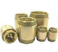 Válvula de retención unidireccional de resorte en línea hexagonal de latón de 1 pieza-válvula de plomería sin retorno BSP de 1/2 "a 2" for un Control eficiente del flujo de agua(2")