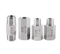 Válvula de retención unidireccional hexagonal hembra-macho BSP NPT de 1/8", 1/4", 3/8", 1/2", 3/4", 1", antirretorno, en línea, acero inoxidable 304(3/8",Female To Male BSP)
