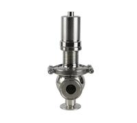 Válvula de Seguridad Alivio Sanitaria 3 Abrazaderas Ajustable, SS304/316L Acero Inoxidable, 1"-2" Tamaños, 0,5-6 bar, Junta FKM, Pulido Espejo, Alimentario/Leche/Farmacia, 1 Pieza(SS316L,1")