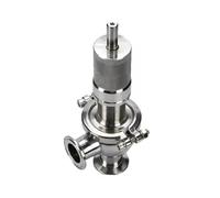 Válvula de Seguridad Alivio Sanitaria 3 Abrazaderas Ajustable, SS304/316L Acero Inoxidable, 1"-2" Tamaños, 2-9 bar, Junta FKM, Pulido Espejo, Alimentario/Leche/Farmacia, 1 Pieza(SS316L,1-1/4")