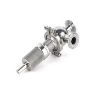 Válvula de Seguridad Alivio Sanitaria 3 Abrazaderas Ajustable, SS304/316L Acero Inoxidable, 1"-2" Tamaños, 0,5-6 bar, Junta PTFE, Pulido Espejo, Alimentario/Leche/Farmacia, 1 Pieza(SS316L,1-1/2")