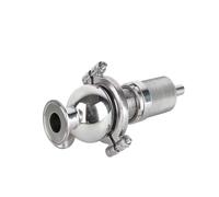 Válvula de Seguridad Alivio Sanitaria 3 Abrazaderas Ajustable, SS304/316L Acero Inoxidable, 1"-2" Tamaños, 2-9 bar, Junta PTFE, Pulido Espejo, Alimentario/Leche/Farmacia, 1 Pieza(SS304,2")