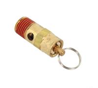 Válvula de seguridad macho NPT de 0.25 pulgadas para tanques de compresor | Clasificación máxima de 165 PSI, construcción, evita la explosión del tanque, anillo de tracción manual fácil