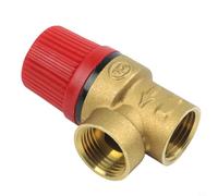 Válvula de seguridad para sistema de calefacción hecha de latón con diseño de diafragma, rango de 3 a 6 bares, puerto de media pulgada para gestión de presión, amarillo (3 bar)