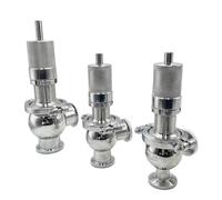 Válvula De Seguridad Sanitaria De Triple Abrazadera De 1" 1-1/4" 1-1/2" 2", SS304/316L, 0,5-6 Bar Ajustable, Sello De PTFE, Pulido Espejo, Sanitario For Alimentos Y Farmacia (1 Pieza)(SS316L,1-1/2")
