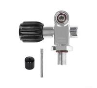 Válvula de tanque de buceo de latón con rosca M18x1.5 para reguladores de yugo o DIN, presión de trabajo de 250 bares, se adapta a botellas de 0,5 a 4 l, válvula de cilindro de buceo, color plateado