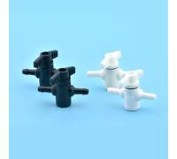 Válvula de Tinta de plástico de 2 vías, 8 Unidades, for Impresora UV solvente Flora Xuli Roland aifa, Interruptor de Tubo de Tinta, Sistema CISS, válvula Manual(Black-6X4mm)