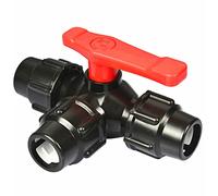 Válvula de tubo conexión rápida tres vías plástico tipo T Diámetro interno 20/25/32/40/50/63 mm(Noir,25mm)