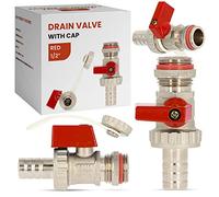 Válvula de vaciado con tapa 1/2 rojo mango válvula de cierre de bola durable resistente latón sistemas de calefacción distribuidor