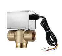 Válvula de zona motorizada Valemo con microinterruptor adicional, 3 vías, DN25, normalmente cerrada, 230 VAC