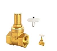 VáLvula Desviador Para Grifo Válvula de compuerta de latón DN15 DN20 DN25 con cerradura dentro de la llave triangular for tubería de agua, medidor de agua, válvula de bloqueo antirrobo frontal(1/2")