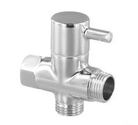 Válvula desviadora con adaptador en T de 3 vías en latón G1/2 pulgadas para gestionar el suministro de agua tanto a mano para ducha como fija para unidades de cabezal de ducha