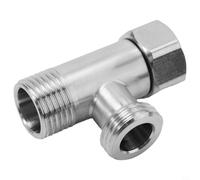 Válvula desviadora con adaptador en T para inodoro en acero inoxidable 304, rosca IPS G1/2 pulgadas para rociador de bidé, cabezal de ducha y conexiones de ducha de mano