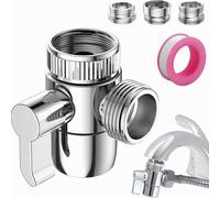 Válvula desviadora de 3 vías de 1/2 pulgada con adaptador de grifo M22 x M24, válvula desviadora de 3 vías, válvula desviadora de ducha G1/2