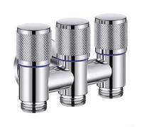 Válvula desviadora de 3 vías de acero inoxidable de 1/2 pulgada, distribución de agua para lavadora, lavavajillas, ducha, galvanizada, control de flujo sin fugas, gris cromado, compacto, se adapta a