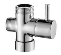 Válvula Desviadora De 3 Vías G1/2" En Latón Cromado, Válvula Mezcladora Para Ducha, Recambio Con Diseño En T Para Columna De Ducha, Compatible Con Cabezal Y Manguera De Ducha, Adaptador Grifo Ducha