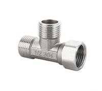 Válvula desviadora de acero inoxidable de 3 vías, desviador G de 1/2 pulgada de 3 vías, adaptador de conector T, válvula de 3 vías para desviador, baño, bidé, rociador, cabezal de ducha