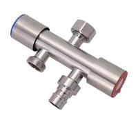 Válvula desviadora de agua de lavadora Válvula de ángulo de control dual de tres vías de acero inoxidable para dirigir el flujo en múltiples aparatos (A)