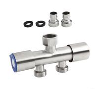 Válvula desviadora de agua de lavadora Válvula de ángulo de control dual de tres vías de acero inoxidable para dirigir el flujo en múltiples aparatos (B)