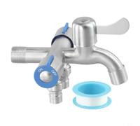 Válvula desviadora de agua de tres vías de acero inoxidable para lavadora, pulverizador de bidé y lavavajillas con núcleo de cobre, adaptador de tubo de salida de entrada G1/2 pulgadas para fregadero