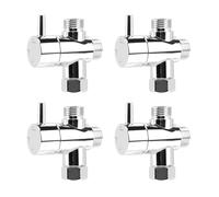 Válvula desviadora de cabezal de ducha de 3 vías G1/2, adaptador de interruptor de tres funciones, conector for grifo, accesorios de baño for hotel y hogar(4PCS)