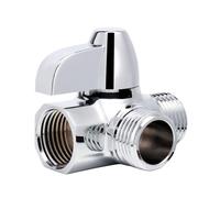 Válvula desviadora de cobre de 3 vías, divisor de grifo, conector G1/2 for accesorio de baño montado en brazo de ducha(Silver)