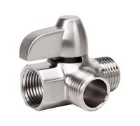 Válvula desviadora de cobre de 3 vías, divisor de grifo, conector G1/2 for accesorio de baño montado en brazo de ducha(Metallic)