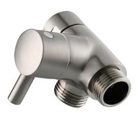 Válvula desviadora de ducha con entrada G1/2 para gestionar el flujo entre cabezal de ducha fijo y de mano, construcción de latón, salida de tres vías, mango de metal para plata cepillada Bl