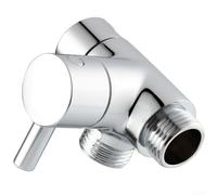 Válvula desviadora de ducha de 3 puertos entrada G1/2 para uso con válvulas angulares montadas en la pared y conjuntos de manguera de ducha (plata)