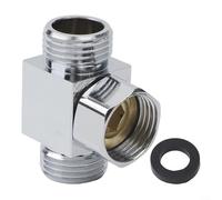 Válvula desviadora de ducha de 3 vías de latón G1/2, divisor de adaptador en T cromado para manguera de bidé de baño, accesorio de fontanería compacto para baño