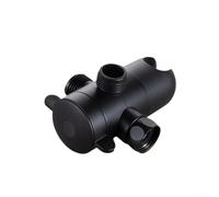 Válvula desviadora de ducha de 3 vías para baño, convertidor de grifo ABS con rosca G1/2, acabado negro plateado (negro)