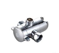 Válvula desviadora de ducha de 3 vías para baño, separador de agua ABS con rosca G1/2, adaptador de grifo con acabado plateado para cabezales de mano y fijos (plata)