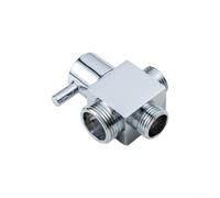 Válvula desviadora de ducha de latón Divisor de 3 vías, 1 entrada, 2 salidas, interruptor de flujo de agua para grifo de baño y sistema de cabezal con palanca de cambio rápido en acabado negro (plata)